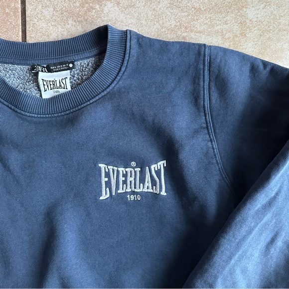 Zara Tops - Zara x Everlast Navy Crewneck Sweater